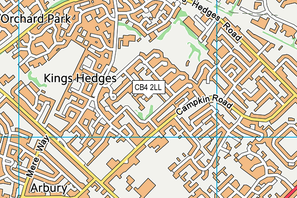 CB4 2LL map - OS VectorMap District (Ordnance Survey)