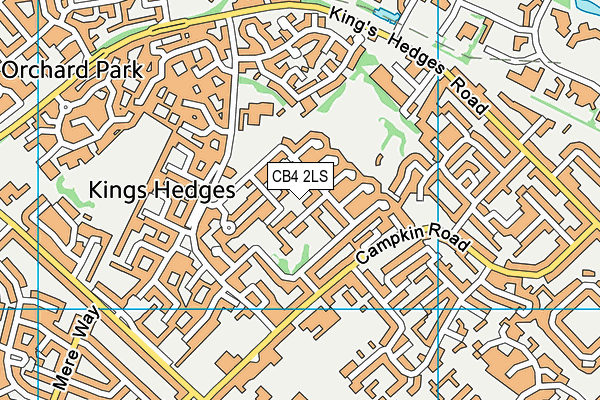 CB4 2LS map - OS VectorMap District (Ordnance Survey)