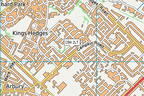 CB4 2LT map - OS VectorMap District (Ordnance Survey)