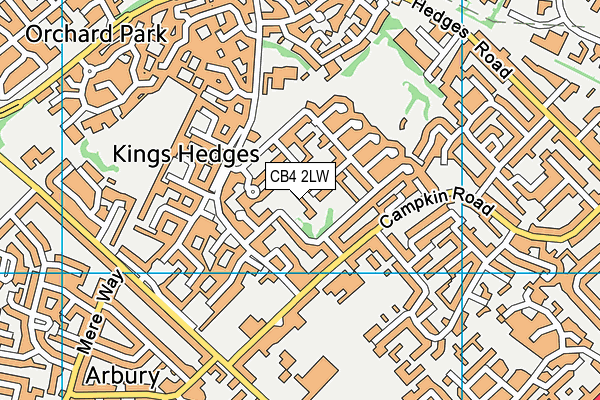 CB4 2LW map - OS VectorMap District (Ordnance Survey)