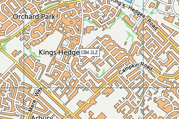 CB4 2LZ map - OS VectorMap District (Ordnance Survey)