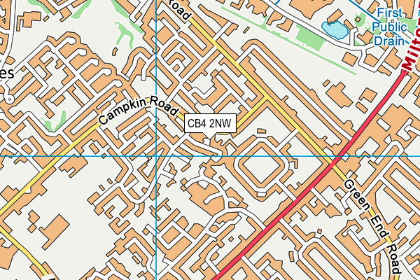 CB4 2NW map - OS VectorMap District (Ordnance Survey)