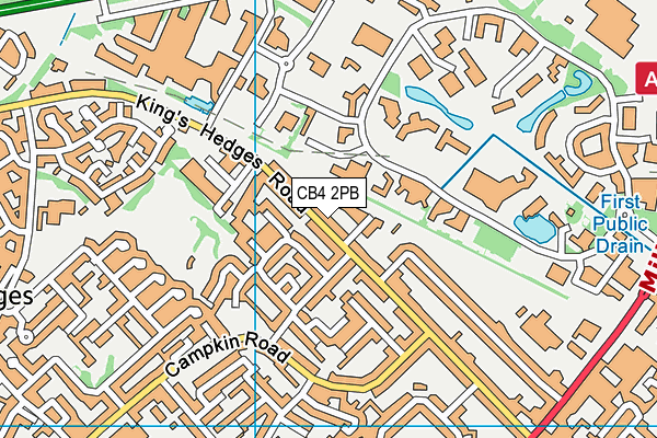 CB4 2PB map - OS VectorMap District (Ordnance Survey)