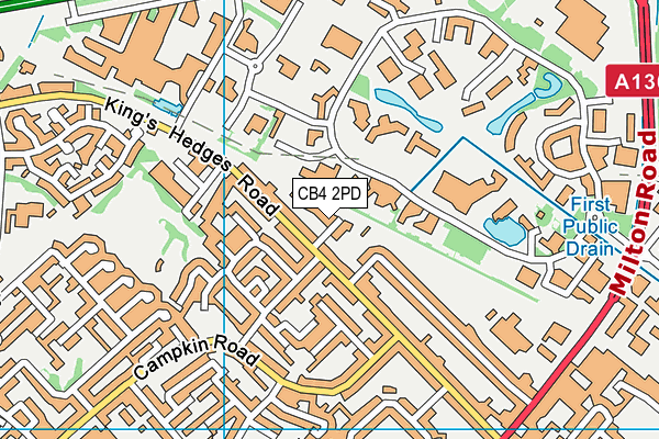 CB4 2PD map - OS VectorMap District (Ordnance Survey)