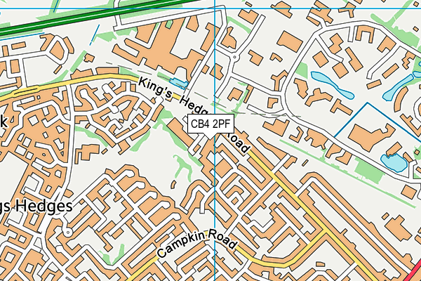 CB4 2PF map - OS VectorMap District (Ordnance Survey)