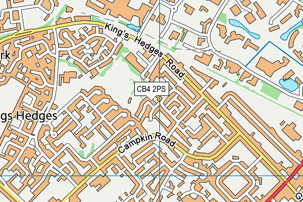 CB4 2PS map - OS VectorMap District (Ordnance Survey)