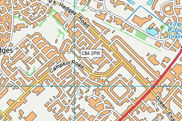 CB4 2PW map - OS VectorMap District (Ordnance Survey)