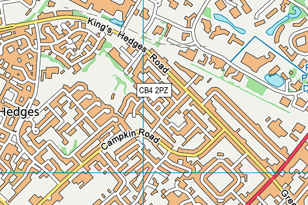 CB4 2PZ map - OS VectorMap District (Ordnance Survey)