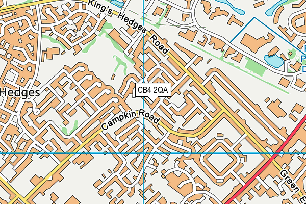 CB4 2QA map - OS VectorMap District (Ordnance Survey)