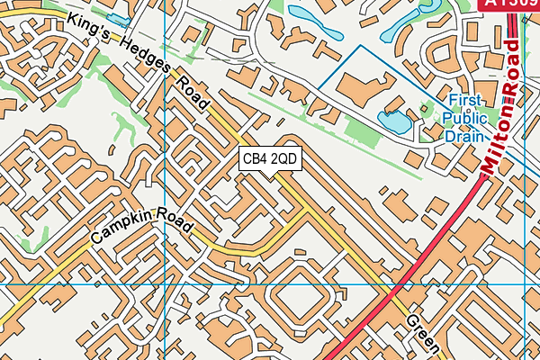 CB4 2QD map - OS VectorMap District (Ordnance Survey)