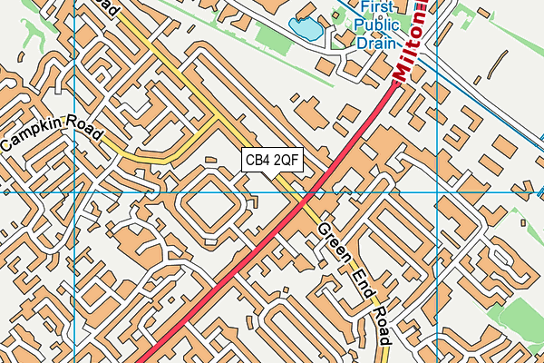 CB4 2QF map - OS VectorMap District (Ordnance Survey)