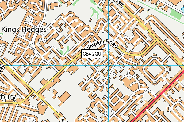 CB4 2QU map - OS VectorMap District (Ordnance Survey)
