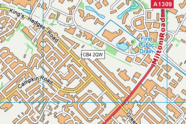 CB4 2QW map - OS VectorMap District (Ordnance Survey)