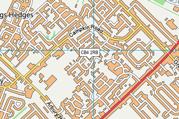 CB4 2RB map - OS VectorMap District (Ordnance Survey)
