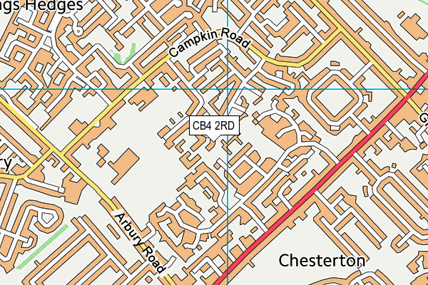 CB4 2RD map - OS VectorMap District (Ordnance Survey)