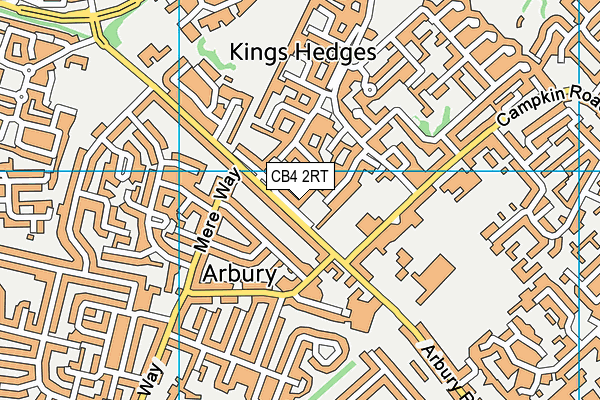 CB4 2RT map - OS VectorMap District (Ordnance Survey)