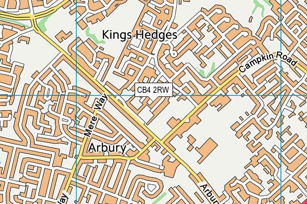 CB4 2RW map - OS VectorMap District (Ordnance Survey)