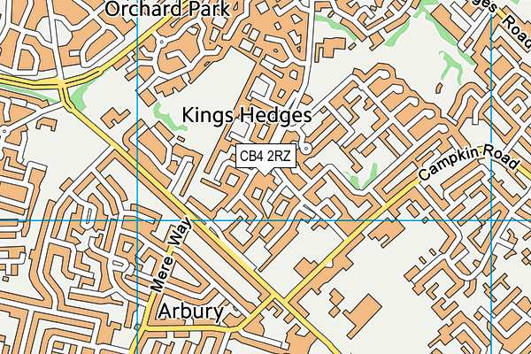 CB4 2RZ map - OS VectorMap District (Ordnance Survey)
