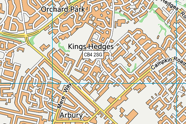 CB4 2SG map - OS VectorMap District (Ordnance Survey)