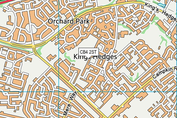 CB4 2ST map - OS VectorMap District (Ordnance Survey)