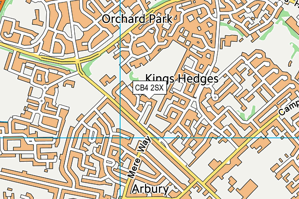 CB4 2SX map - OS VectorMap District (Ordnance Survey)