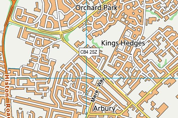 CB4 2SZ map - OS VectorMap District (Ordnance Survey)