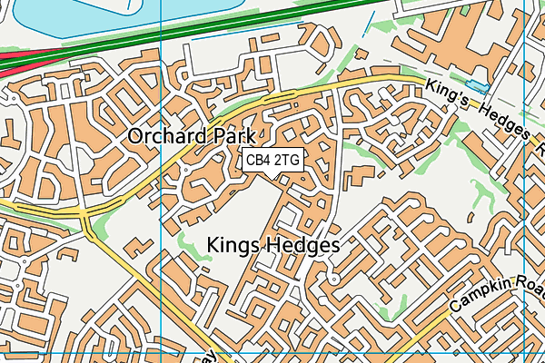 CB4 2TG map - OS VectorMap District (Ordnance Survey)
