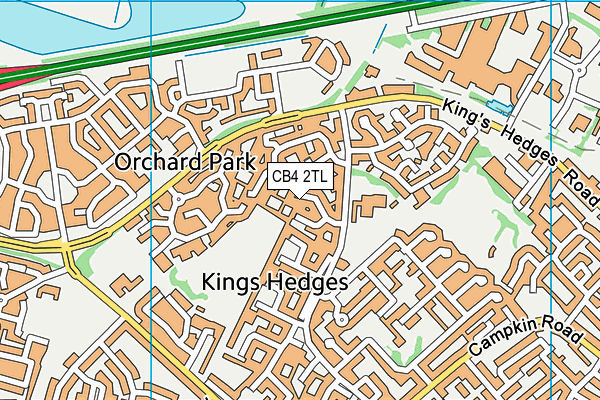 CB4 2TL map - OS VectorMap District (Ordnance Survey)