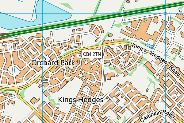 CB4 2TN map - OS VectorMap District (Ordnance Survey)