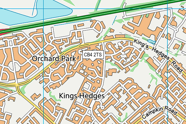 CB4 2TS map - OS VectorMap District (Ordnance Survey)