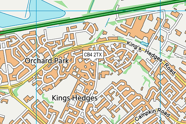 CB4 2TX map - OS VectorMap District (Ordnance Survey)