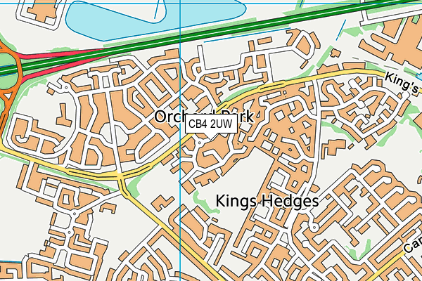 CB4 2UW map - OS VectorMap District (Ordnance Survey)