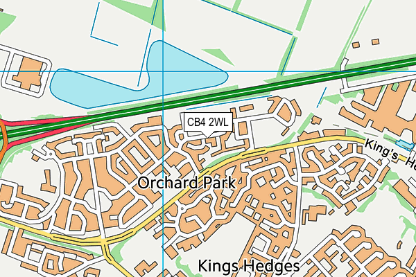 CB4 2WL map - OS VectorMap District (Ordnance Survey)