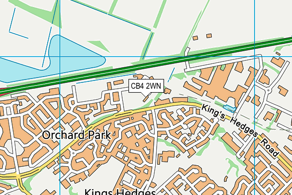 CB4 2WN map - OS VectorMap District (Ordnance Survey)