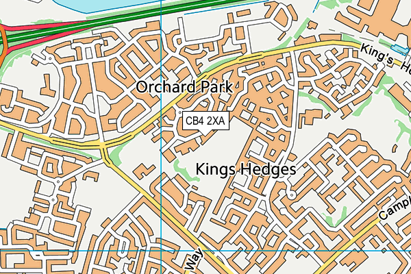 CB4 2XA map - OS VectorMap District (Ordnance Survey)