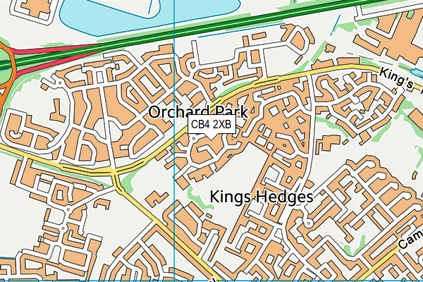 CB4 2XB map - OS VectorMap District (Ordnance Survey)