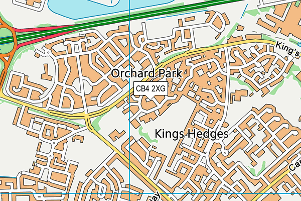 CB4 2XG map - OS VectorMap District (Ordnance Survey)