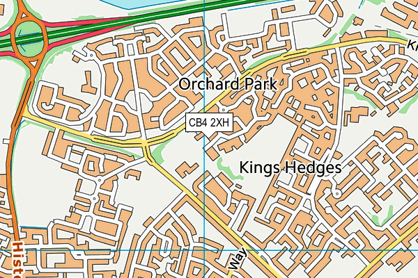 CB4 2XH map - OS VectorMap District (Ordnance Survey)