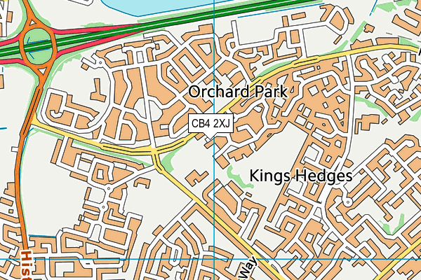 CB4 2XJ map - OS VectorMap District (Ordnance Survey)