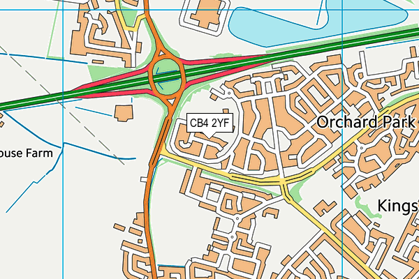 CB4 2YF map - OS VectorMap District (Ordnance Survey)