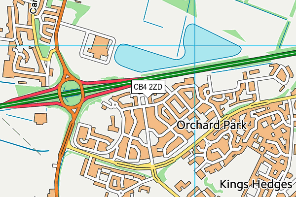 CB4 2ZD map - OS VectorMap District (Ordnance Survey)