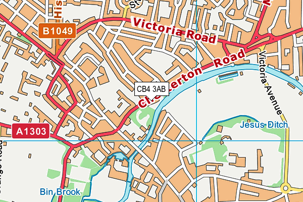 CB4 3AB map - OS VectorMap District (Ordnance Survey)