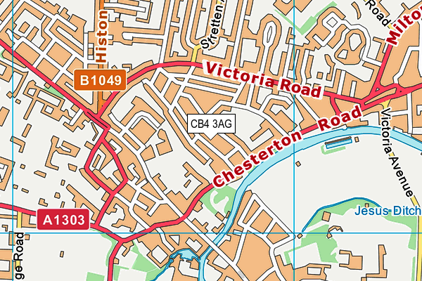 CB4 3AG map - OS VectorMap District (Ordnance Survey)
