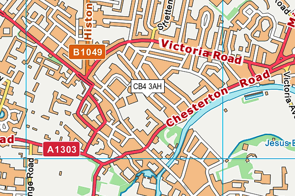 CB4 3AH map - OS VectorMap District (Ordnance Survey)