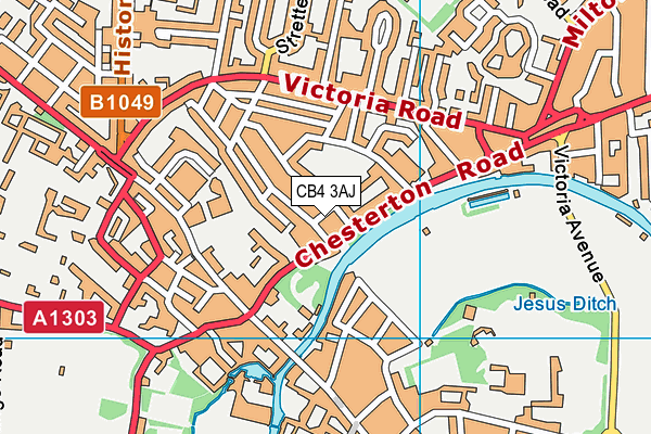 CB4 3AJ map - OS VectorMap District (Ordnance Survey)