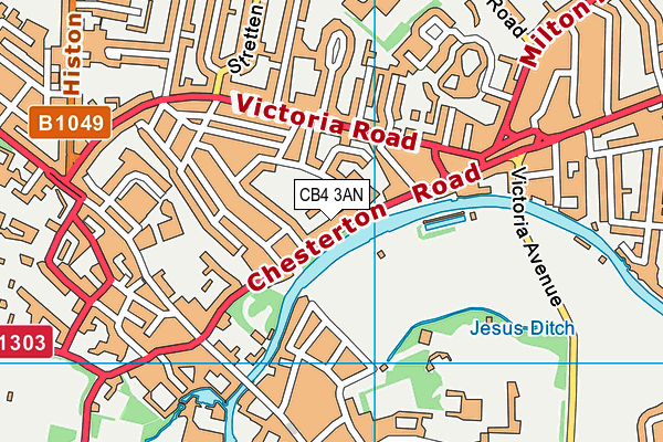 CB4 3AN map - OS VectorMap District (Ordnance Survey)