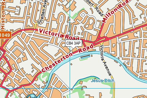 CB4 3AP map - OS VectorMap District (Ordnance Survey)