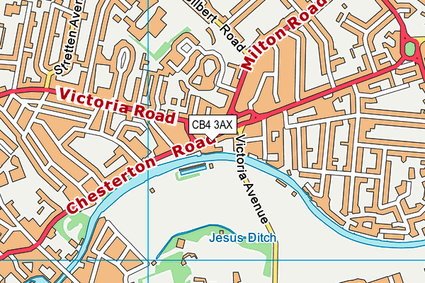 CB4 3AX map - OS VectorMap District (Ordnance Survey)