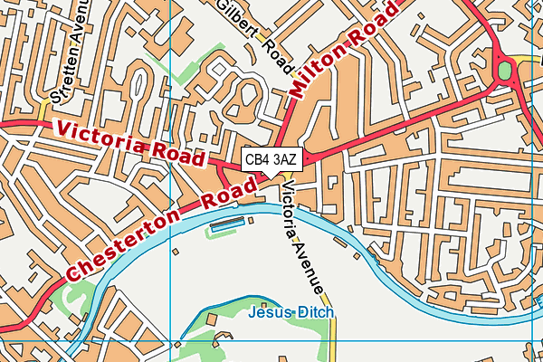 CB4 3AZ map - OS VectorMap District (Ordnance Survey)