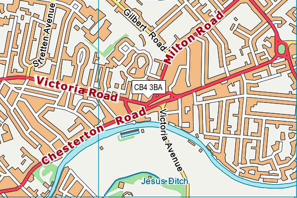 CB4 3BA map - OS VectorMap District (Ordnance Survey)